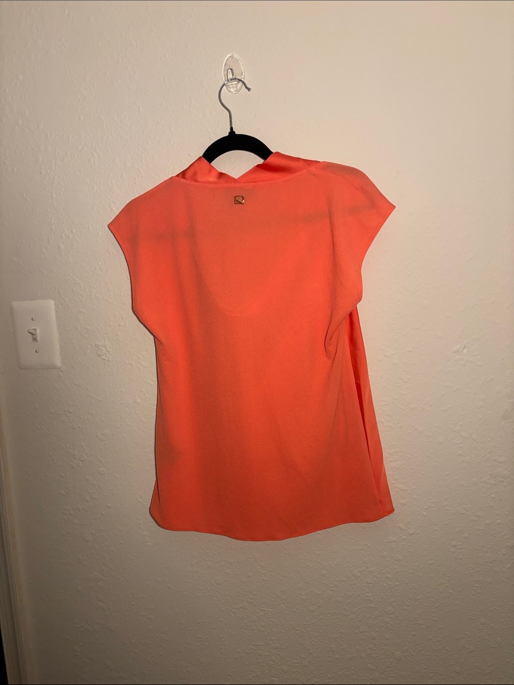 Donna Karan Coral Cap-Sleeve Blouse